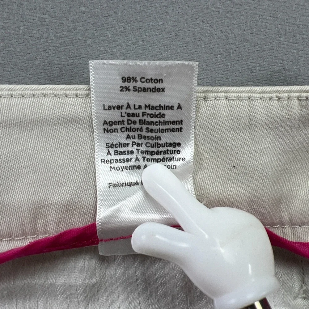 Talbots Perfect Skimmer Pants Womens 8 Petite White Cotton Stretch Side Slit